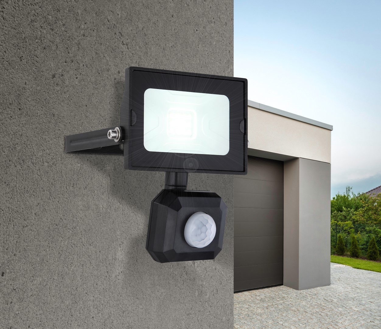 Außenlampe - schwarz - Aluminium - schwenkbar
