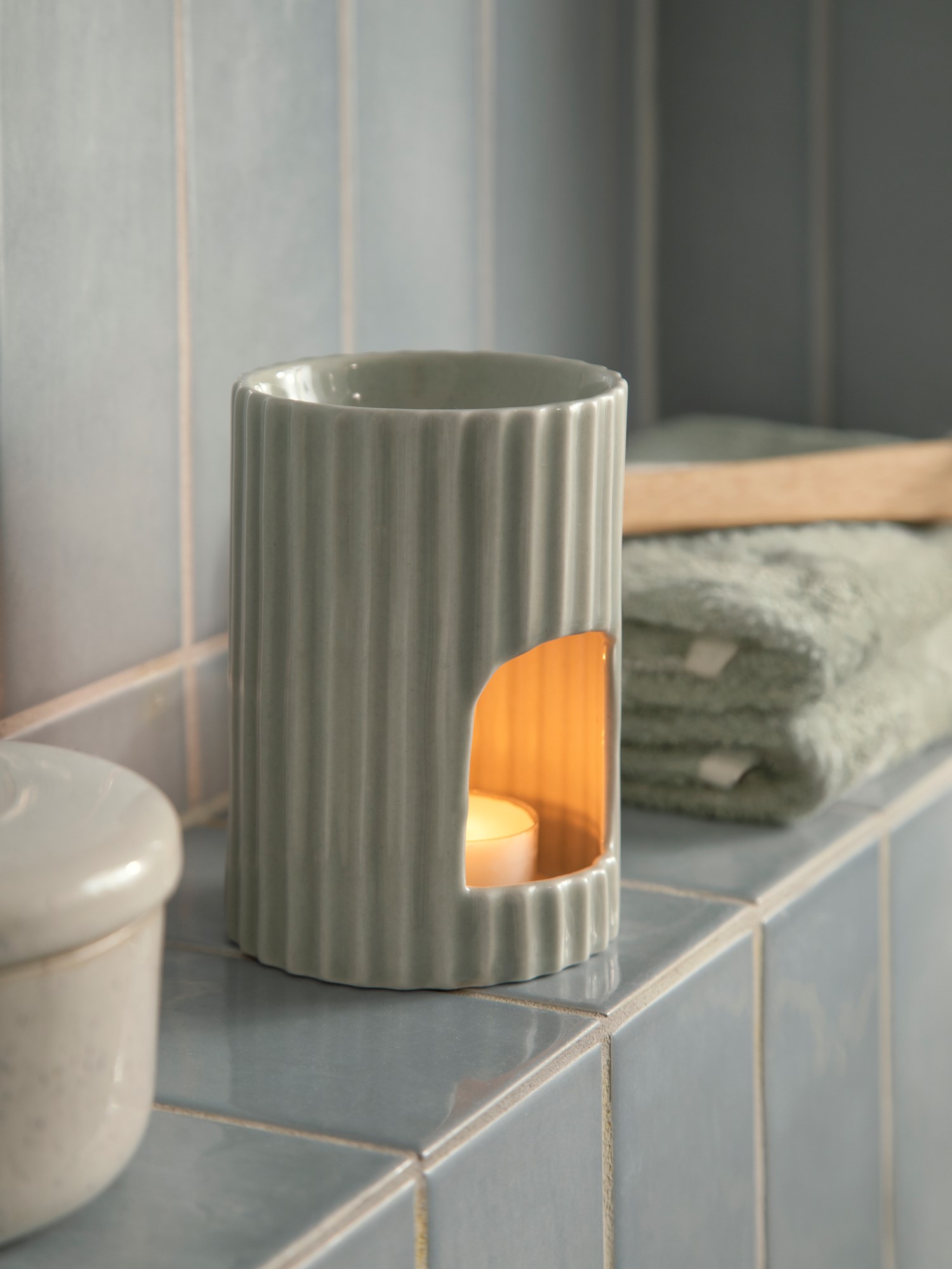 Duftlampe | Porcelæn. Ø8 x 12 cm. | Off White