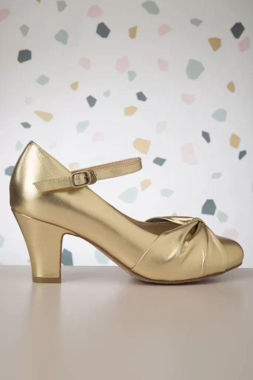 Lola Ramona ♥ Topvintage Ava Reminisce pumps in warm goud