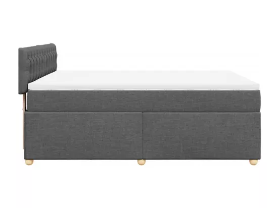 Sommier à lattes de lit avec matelas Gris foncé 140x190cm Tissu