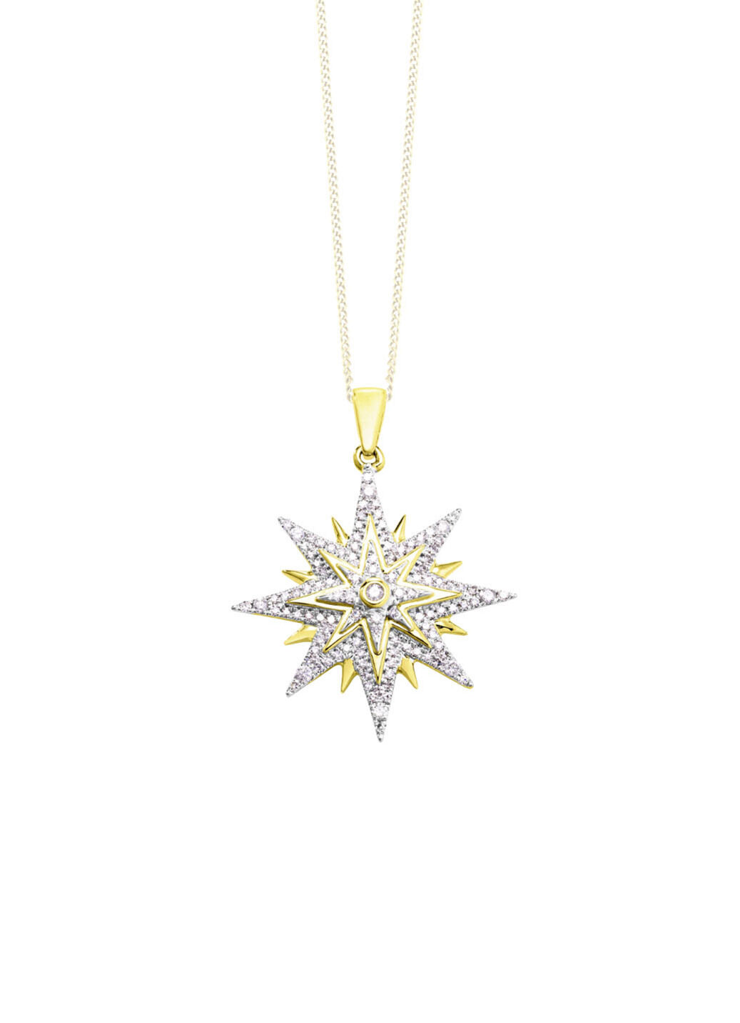 Toller Stern-Anhänger mit Brillanten und Diamanten