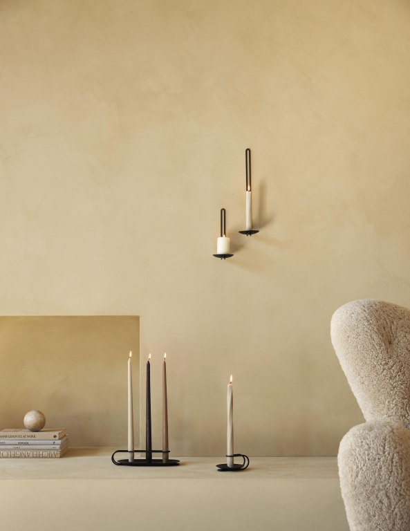 Audo Copenhagen Clip kandelaar wand medium messing