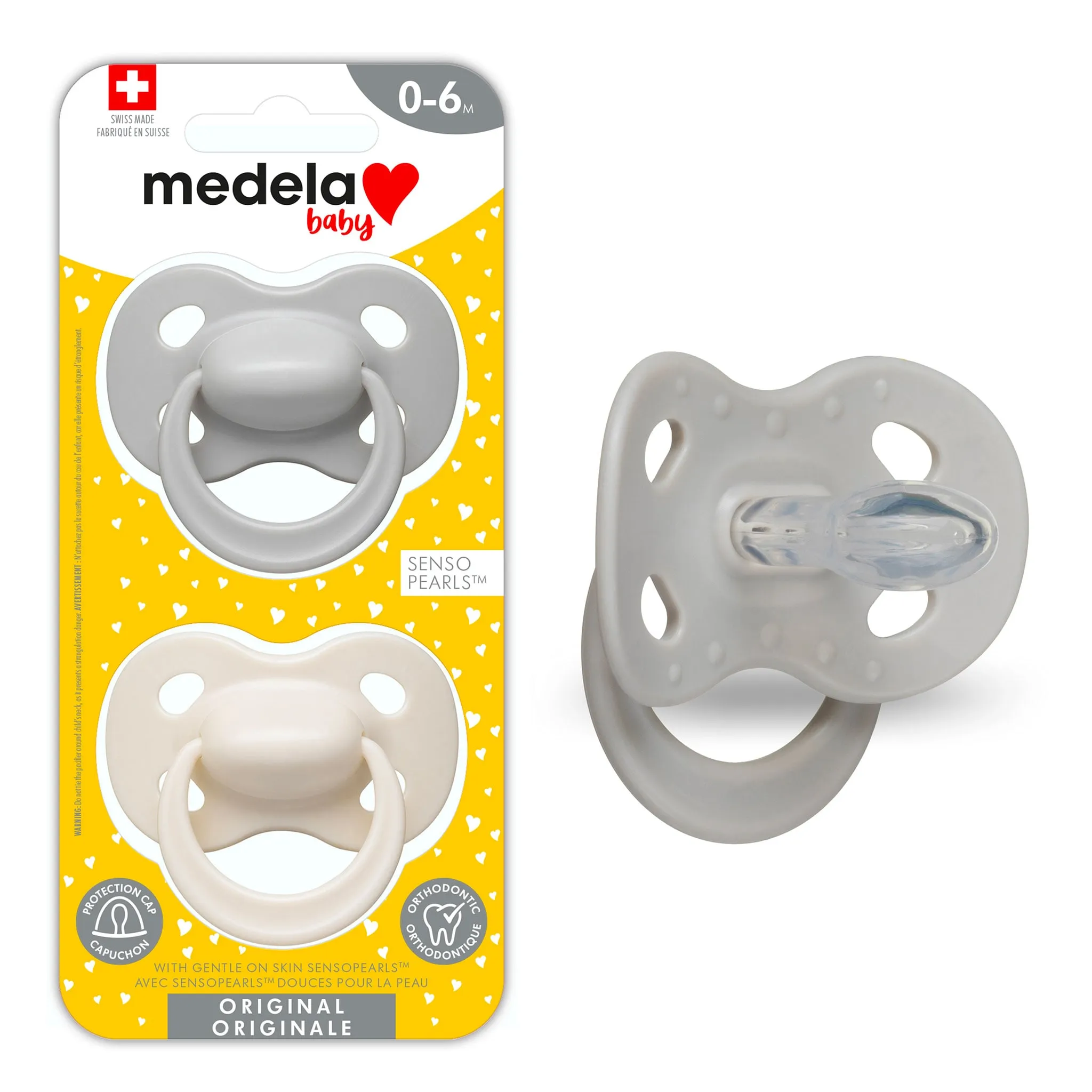 Medela Suce Orthodontique (2) 0-6mois - Gris  Beige