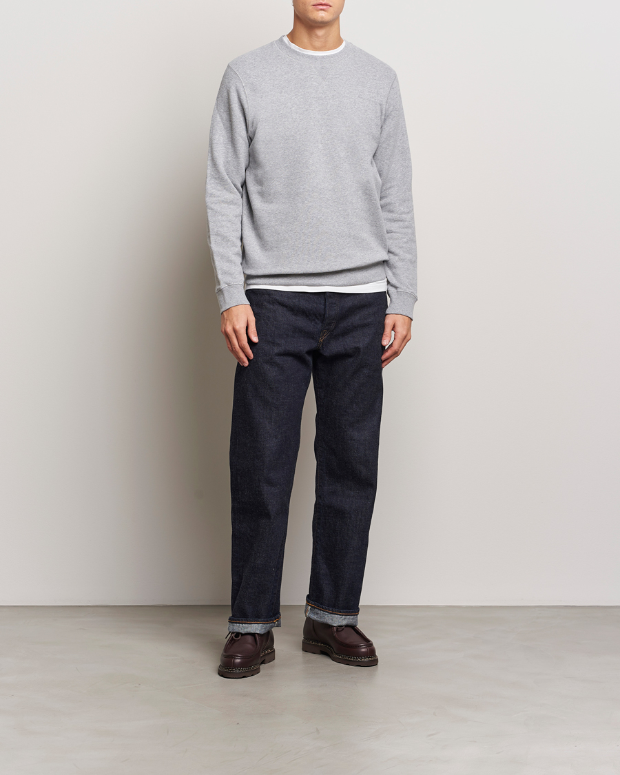 Sunspel Loopback Sweatshirt Grey Melange
