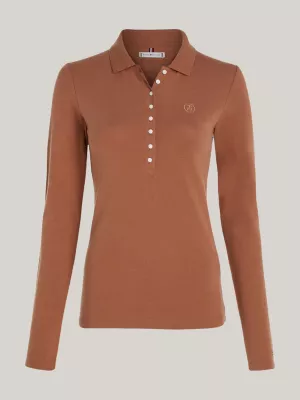 Polo de manga comprida e corte justo