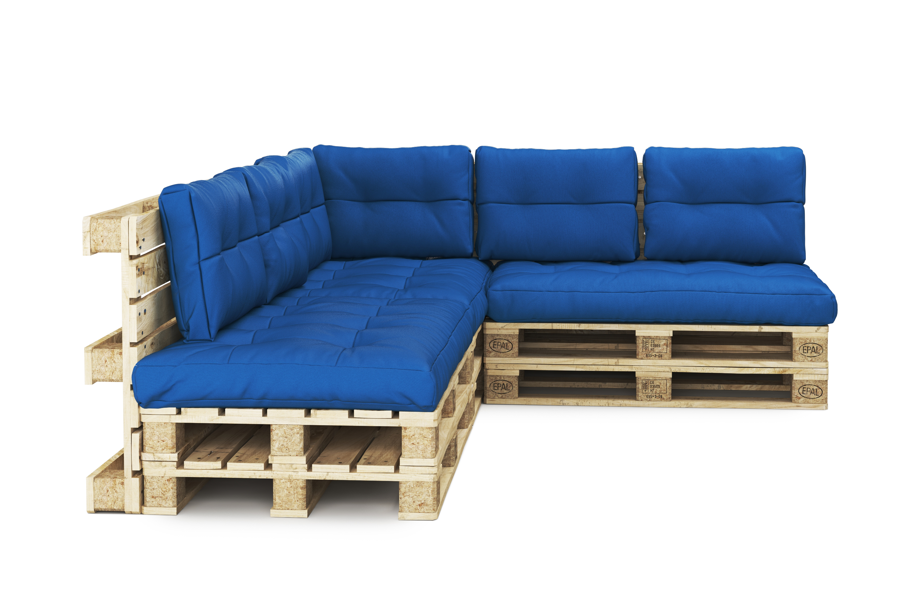 Palettenlounge ASCONA inkl. Kissen blau