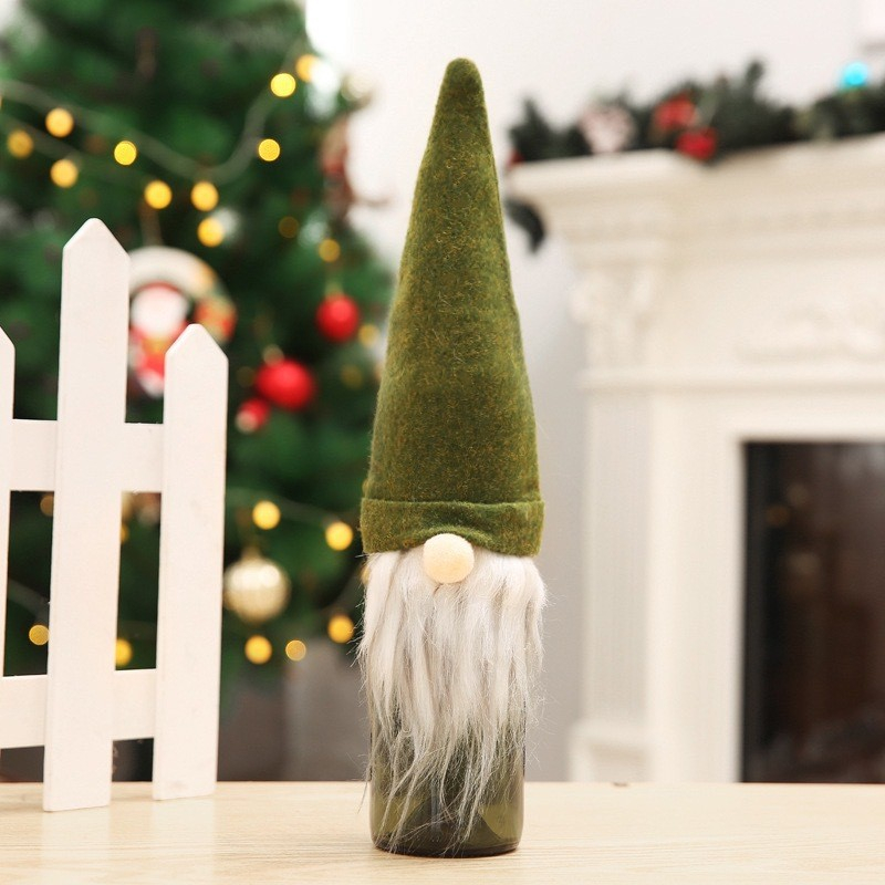 (3er Set) Weinflaschenanzug Sektflaschen Deko Überzug Weihnachtskostüm - Wichtel