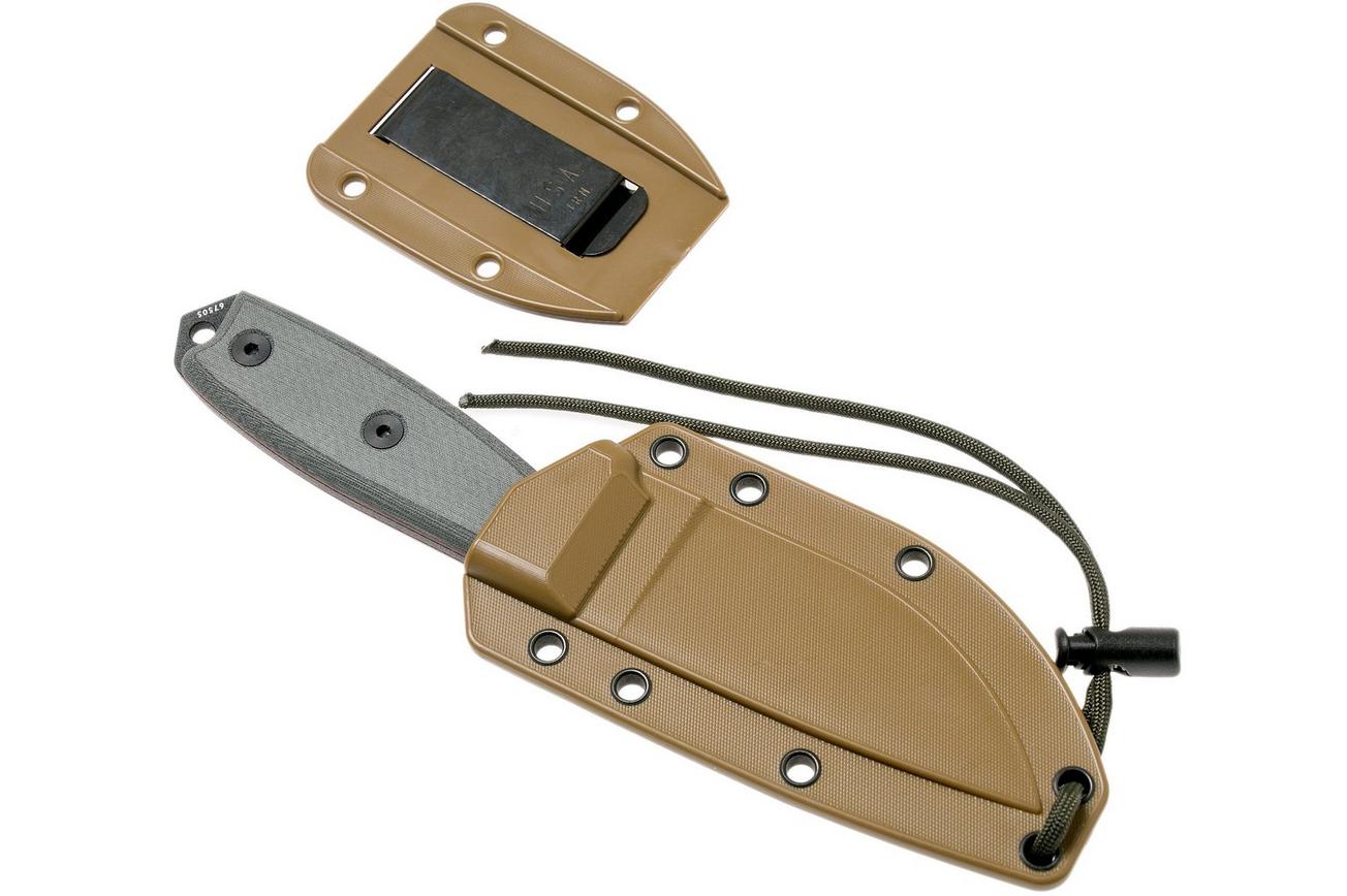 ESEE Model 3 serrated, grey handle 3S met schede   clip