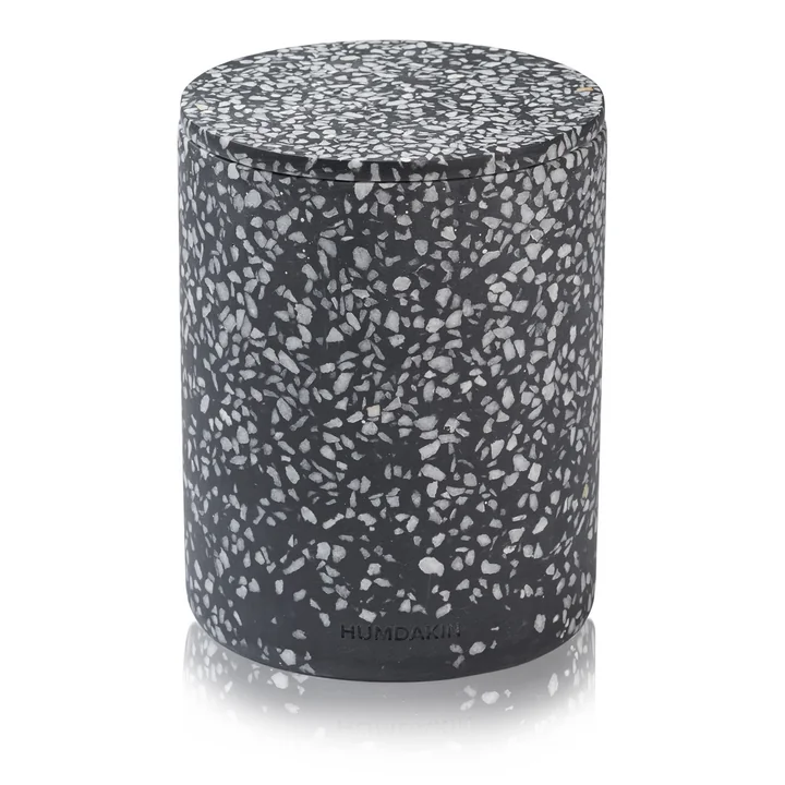 Humdakin - Terrazzo Aufbewahrung mit Deckel, Bologna, Ø 13 x 17 cm, schwarz