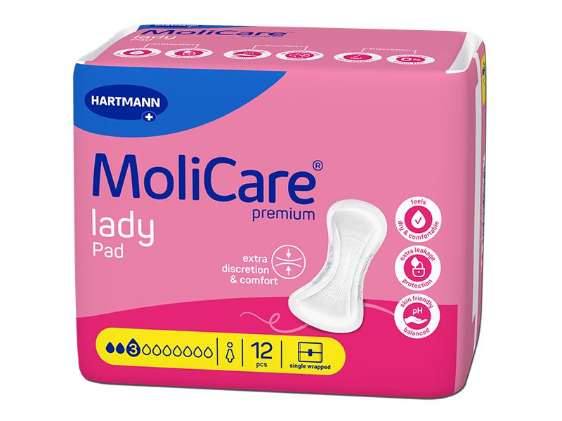 MoliCare Inkontinenz-Lady Pad 3 12 Stück Lady Pad Einlage für Frauen mit leichter Blasenschwäche