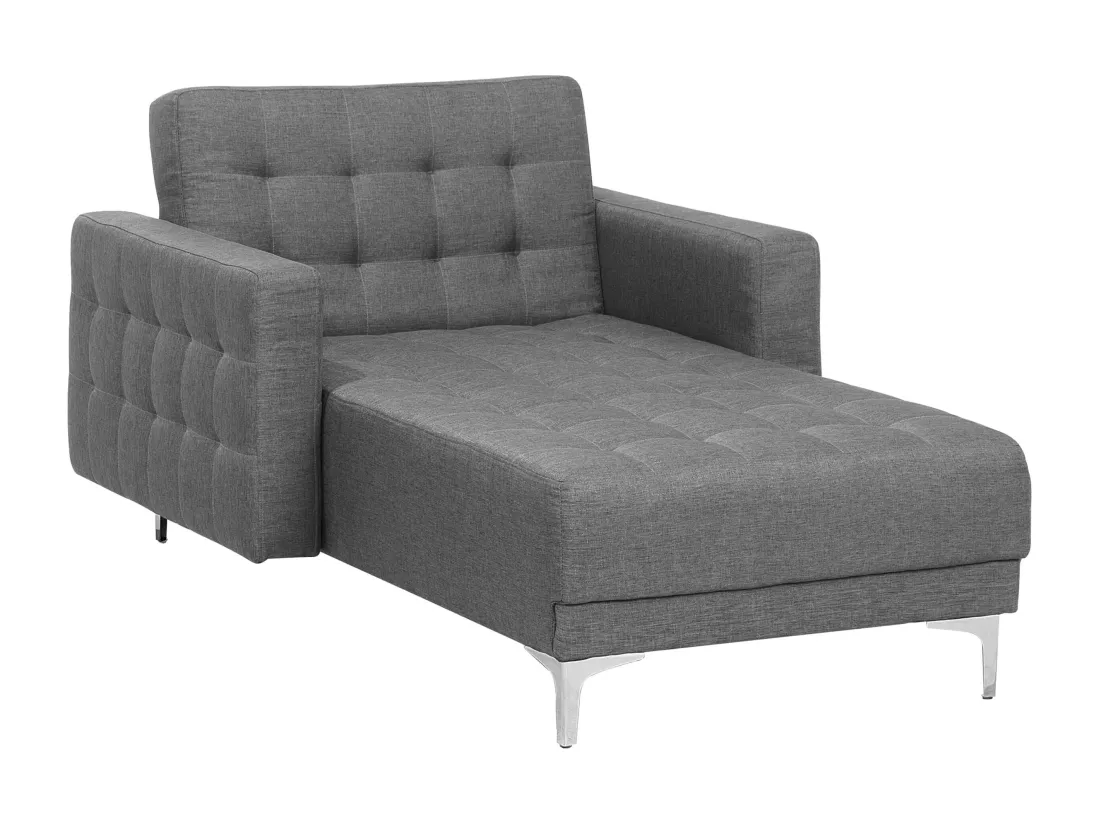 Chaise longue en tissu gris clair ABERDEEN