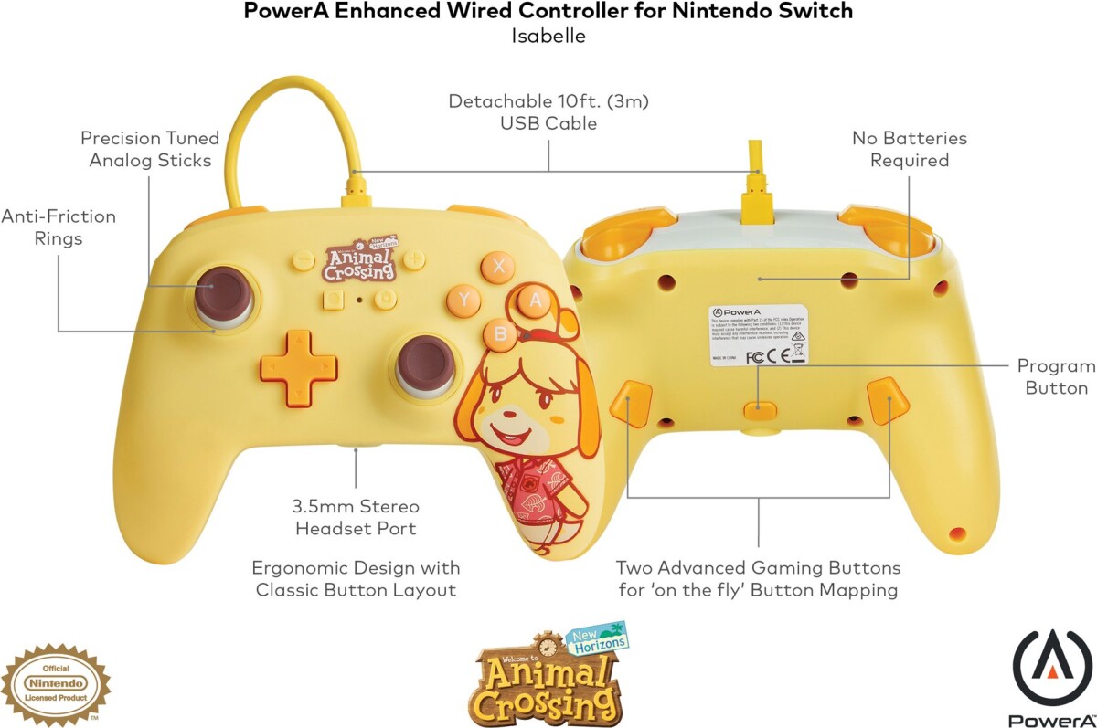 Powera - Nintendo Switch Enhanced Controller - Animal Crossing Isabelle