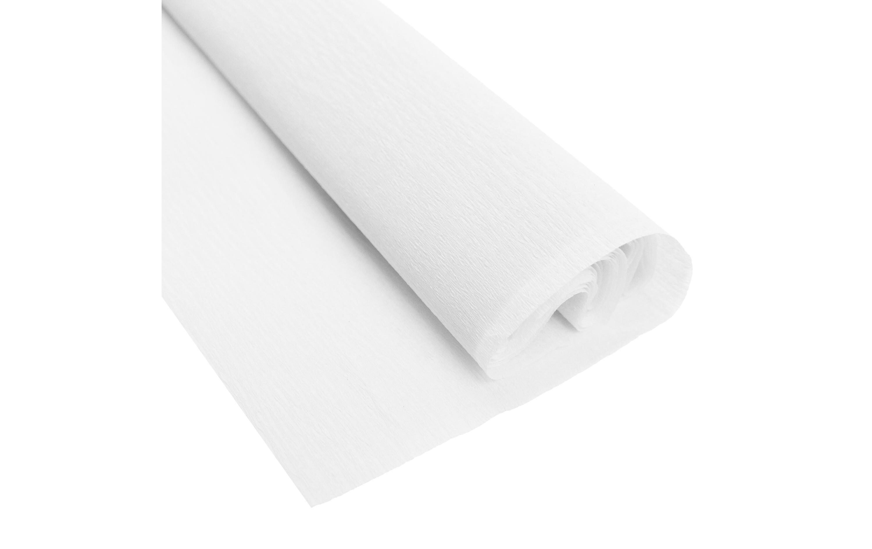 Krepppapier 50 cm x 2.5 m, 32 g/m², WeissBastelkrepp auf der Rolle