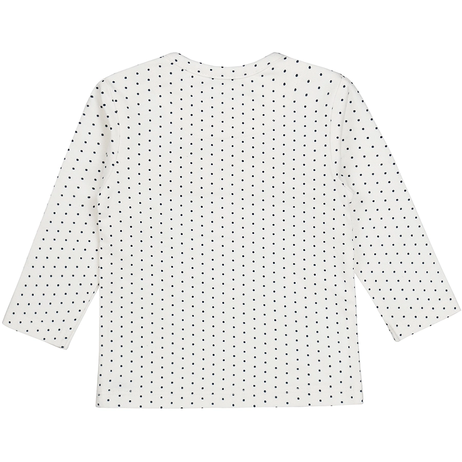 Dirkje Langarmshirt offwhite gepunktet