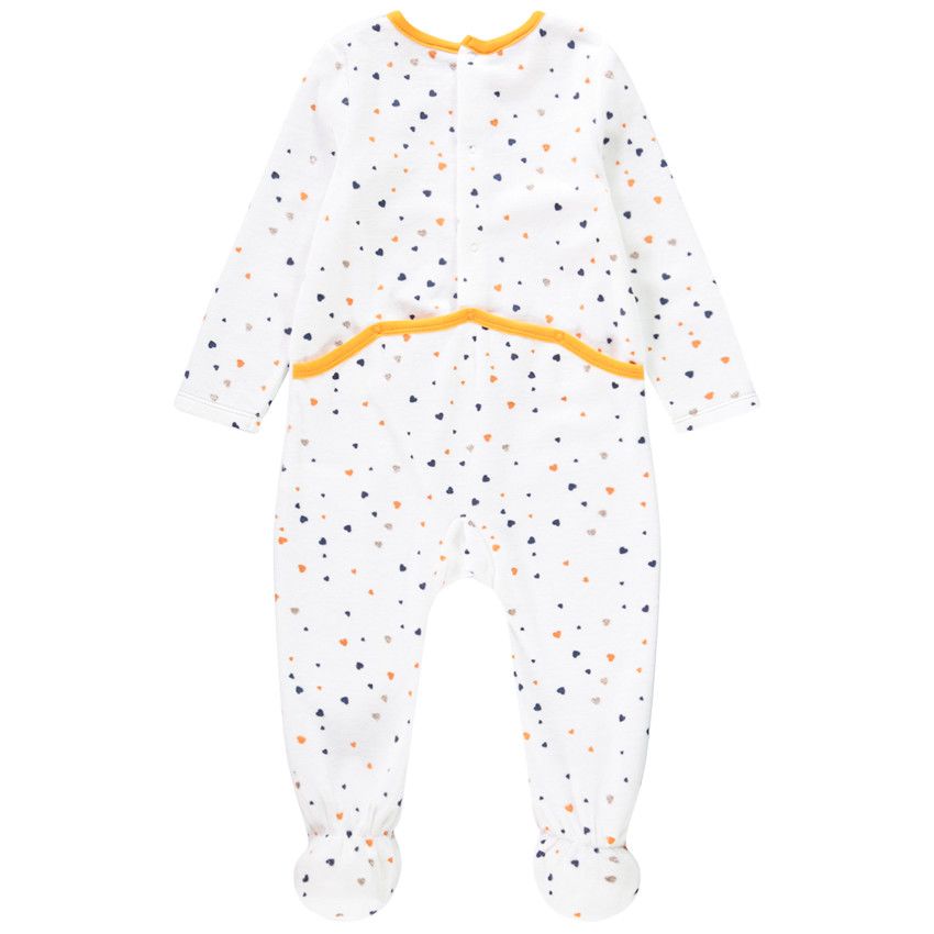 Lot de 2 dors-bien en velours motifs coeurs pour bébé fille - Jaune
