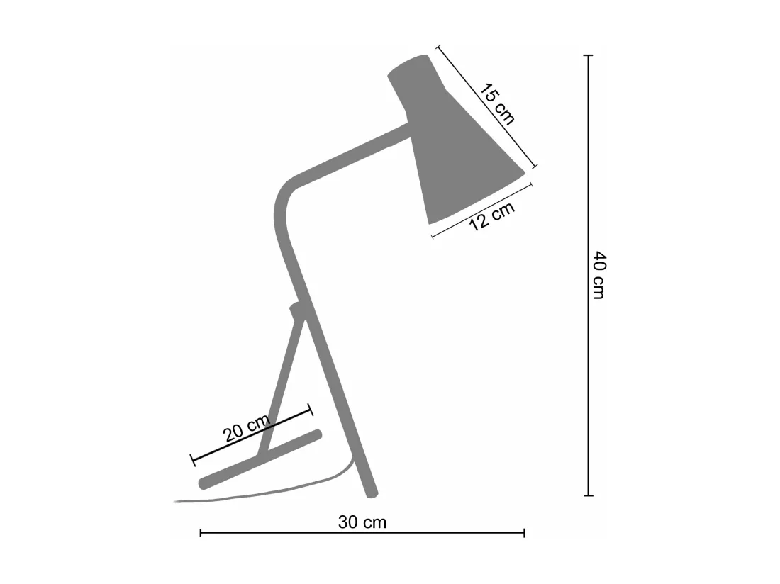 Lampe de bureau articulé métal noir,doré 40 cm.