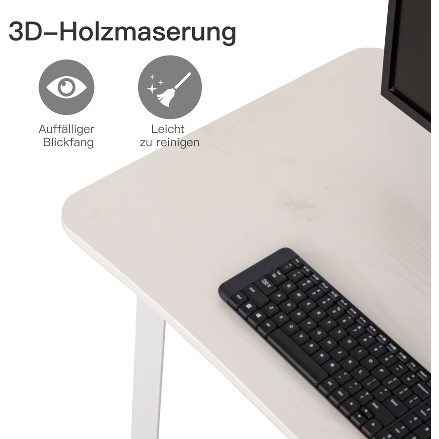 HOMCOM Computertisch mit Schublade weiß
