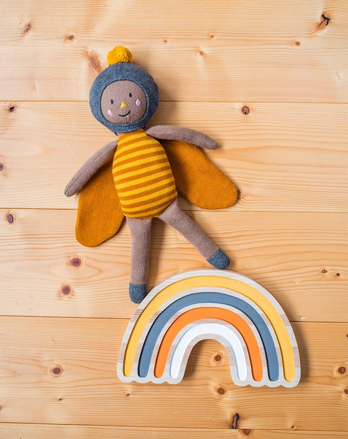 Stoffpuppe BIENE BERTA (30cm) in bunt