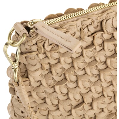 Damen-Handtasche strukturiert, champagner