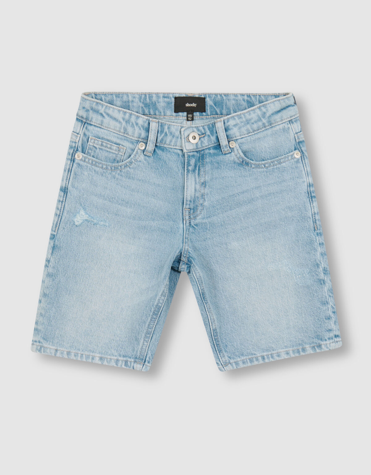 Straight Fit Denim Short Bleached