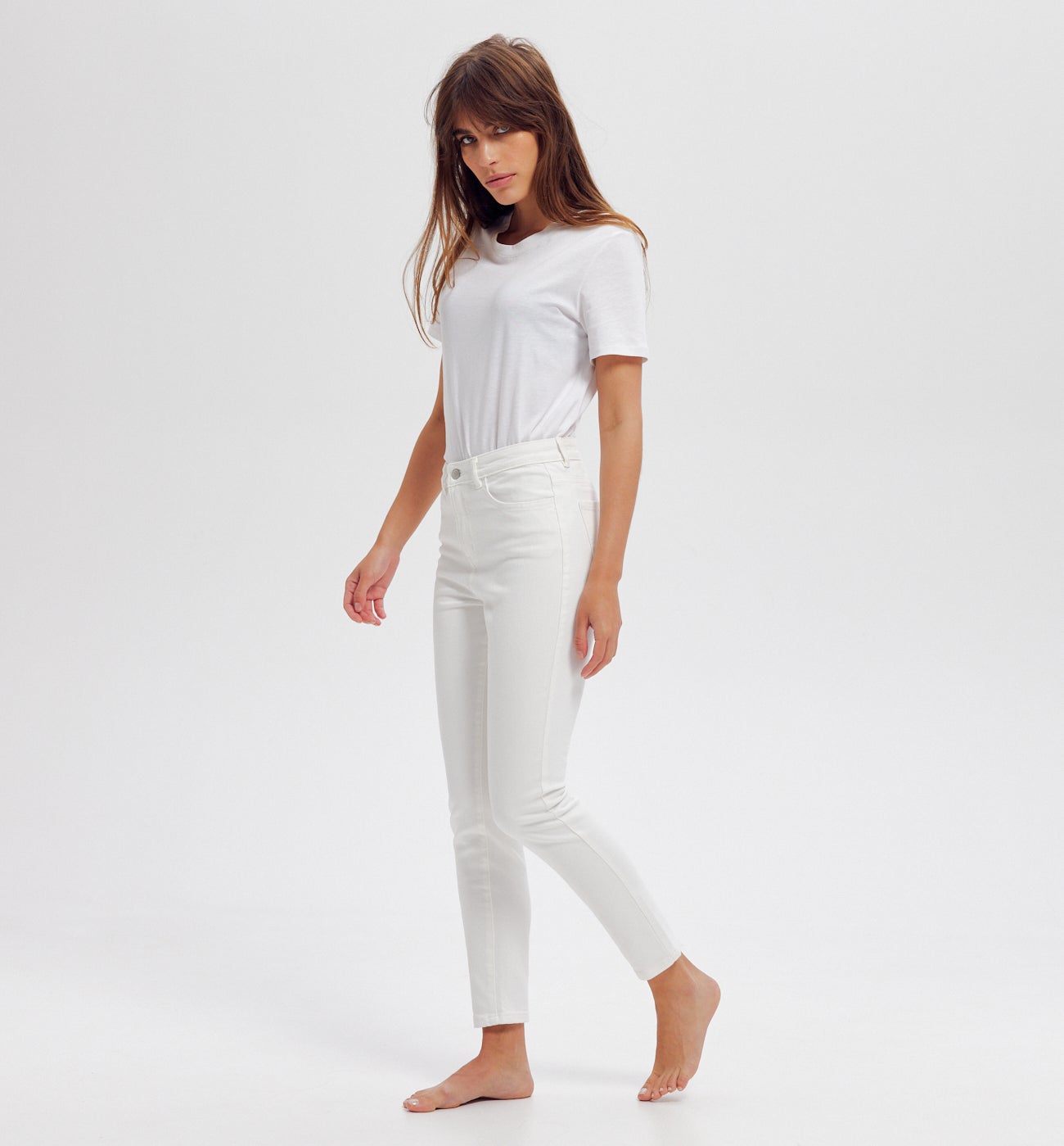 Jean skinny taille haute EMILE - Blanc