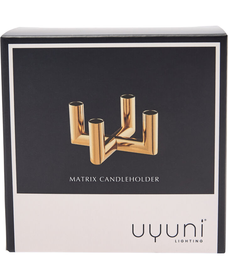 Uyuni MATRIX Candle Holder - 4'arm Mini Taper - Brass - 7,5 x 4,5 Guld