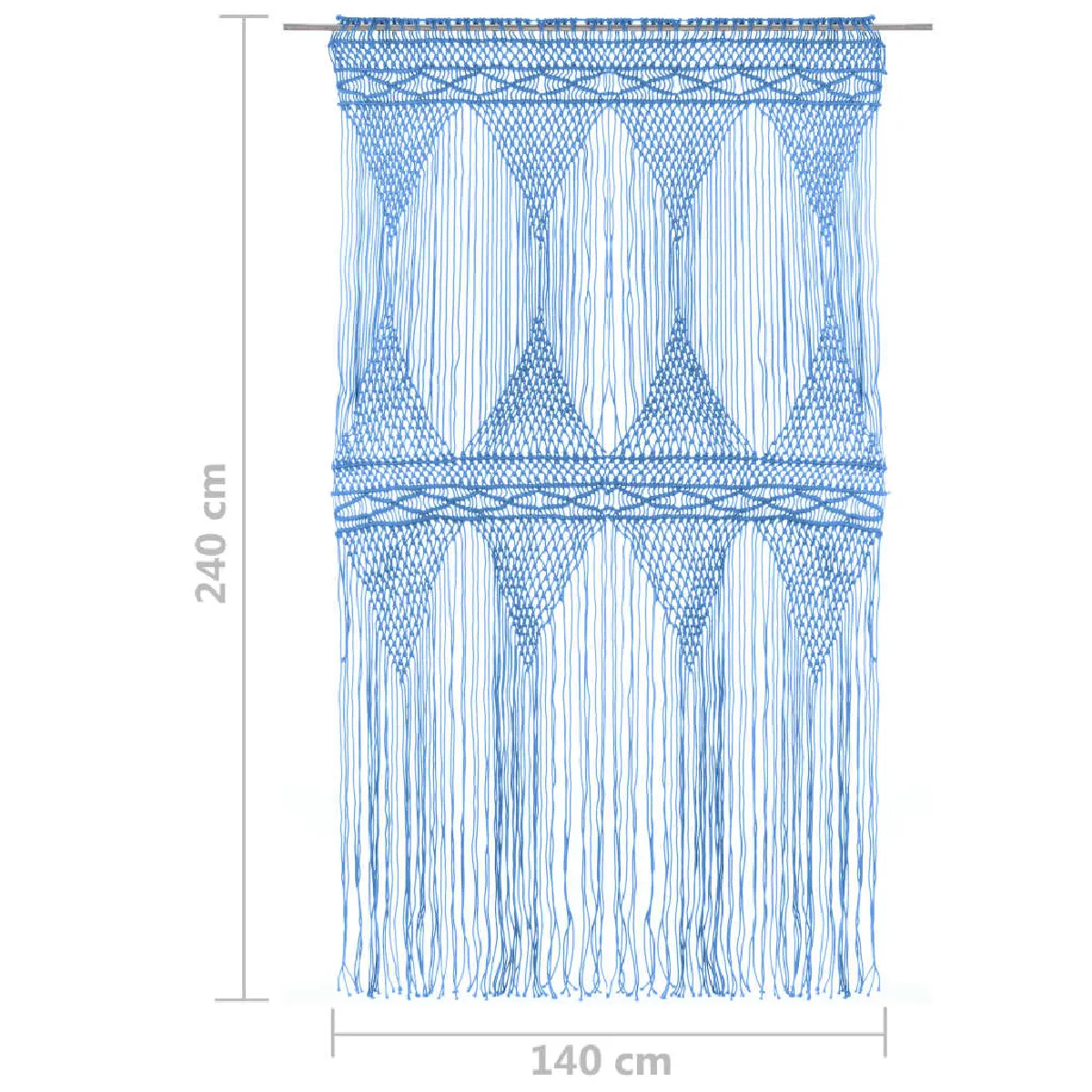 VidaXL Rideau en Macramé Bleu 140x240 cm