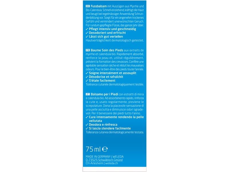 WELEDA Fussbalsam 75 ml Natürliche Fusspflege desodorierend und pflegend