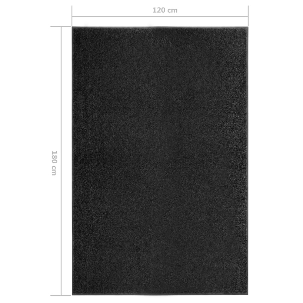Paillasson lavable noir 120x180 cm