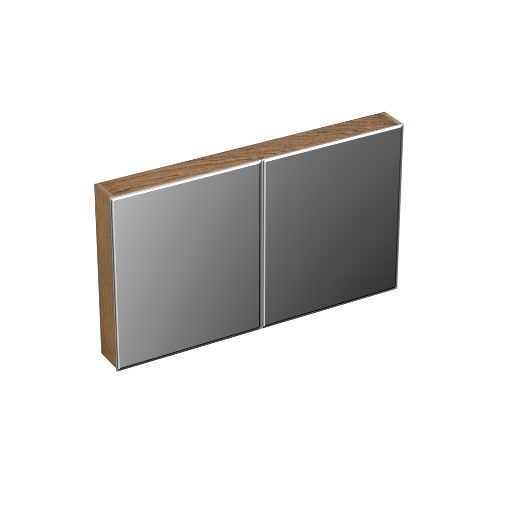 Forzalaqua Uni spiegelkast 120x70cm met 2 deuren castle brown