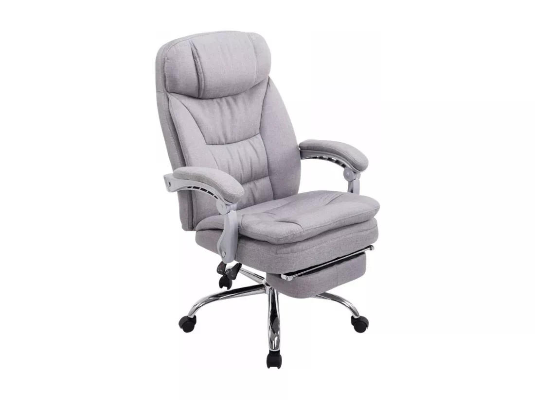 Chaise de bureau - Tissu - Gris - XL Troy