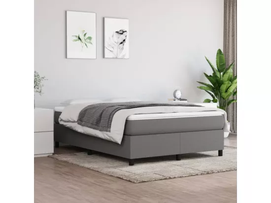 Sommier à lattes de lit Gris foncé 140x190 cm Tissu