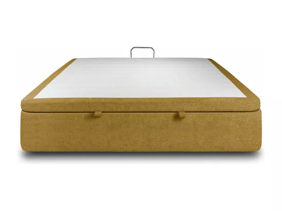 Sommier Coffre Tissu Jaune 140x200 H39cm