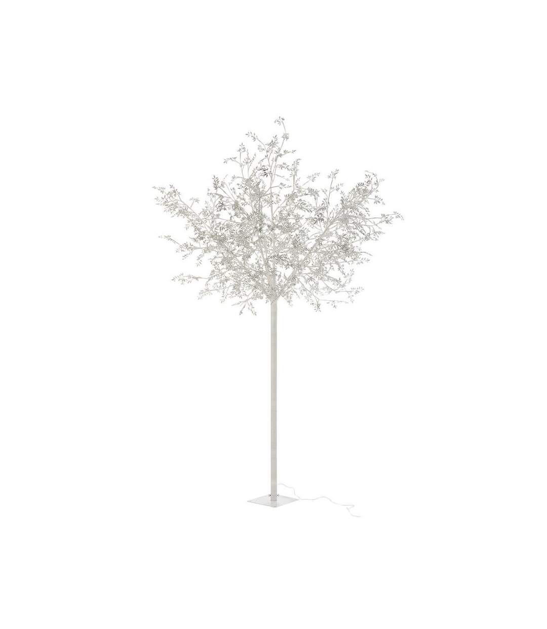 Paris Prix - Statue Déco à Led arbre Feuilles 250m Argent