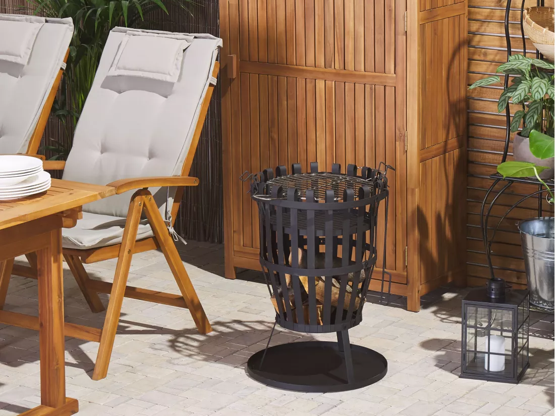 Foyer avec grille PULO Métal Noir