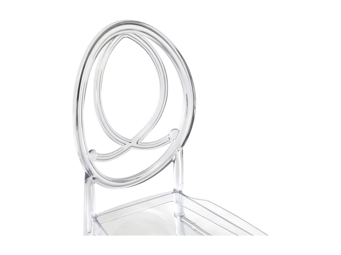 Lot de 6 chaises en polycarbonate plein - Cristal - AMALINE