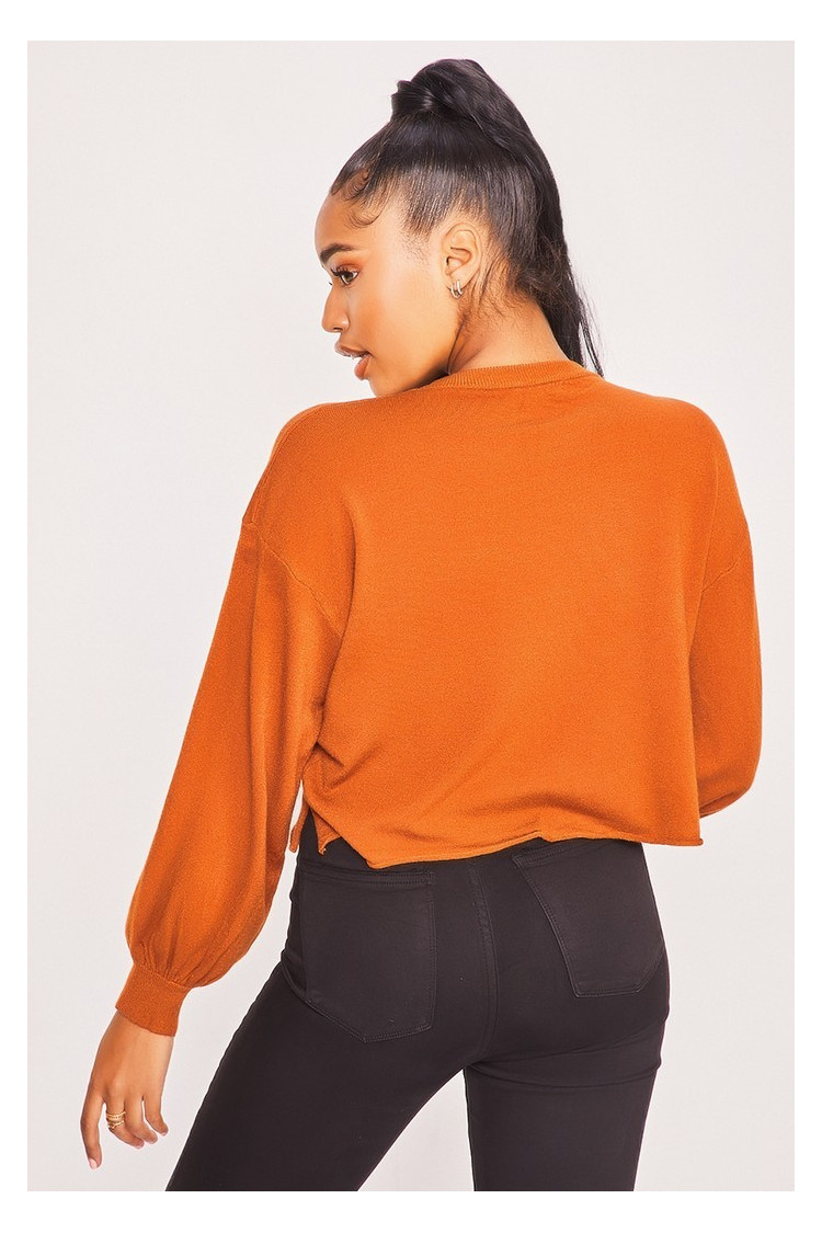Pull marron tête de femme
