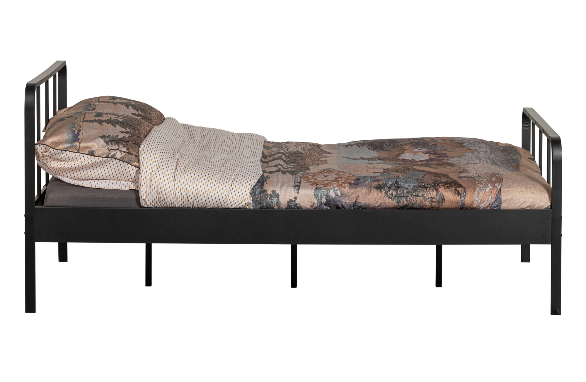 WOOOD bed twijfelaar Mees - 120x200cm Mees bed twijfelaar - Zwart