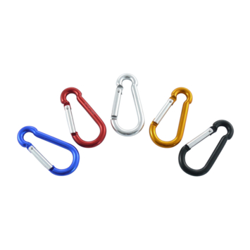 Karabijnhaak open oog 6x60mm aluminium met ring