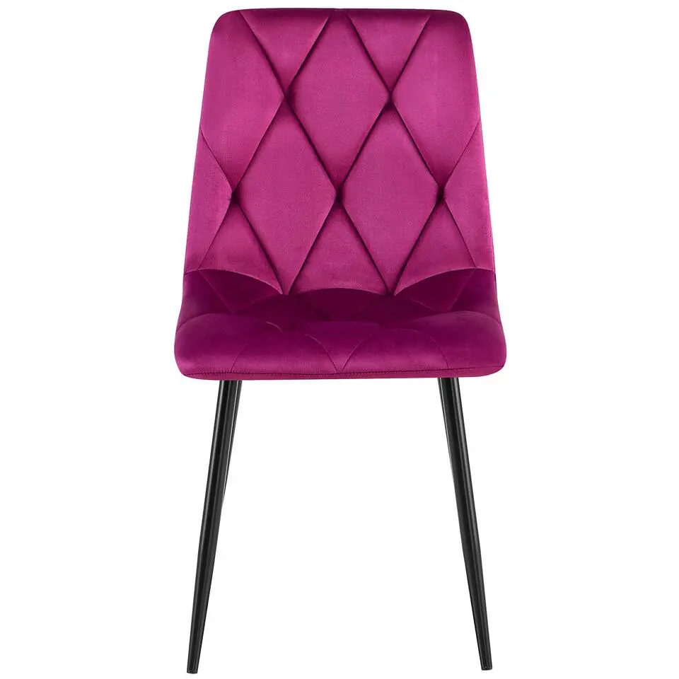 CLP Eetkamerstoel Clairton zwart Frame - Fluweel - purper