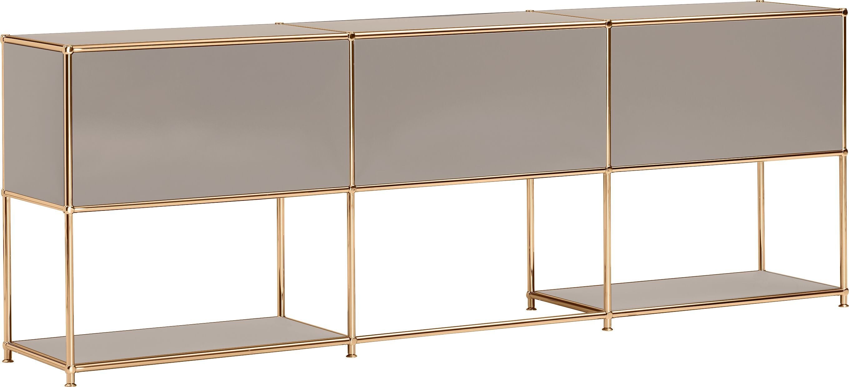 FLEXCUBE Schreibtisch - Taupe / B: 228.0 cm x T: 40.0 cm x H: 80.0 cm