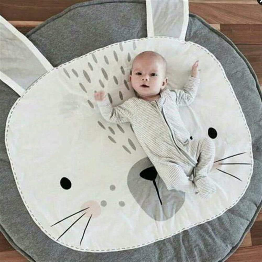 (Ø80cm) Baby Stoff Boden Kissen Runde Spielmatte Weiche Krabbel Decke Spiel Teppich - Maus