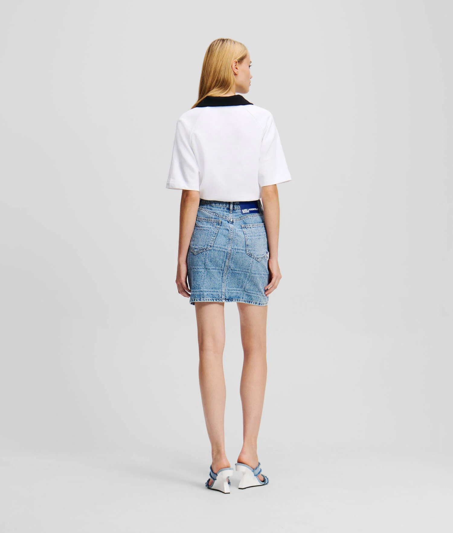 JUPE EN DENIM PATCHWORK - Bleu patchwork