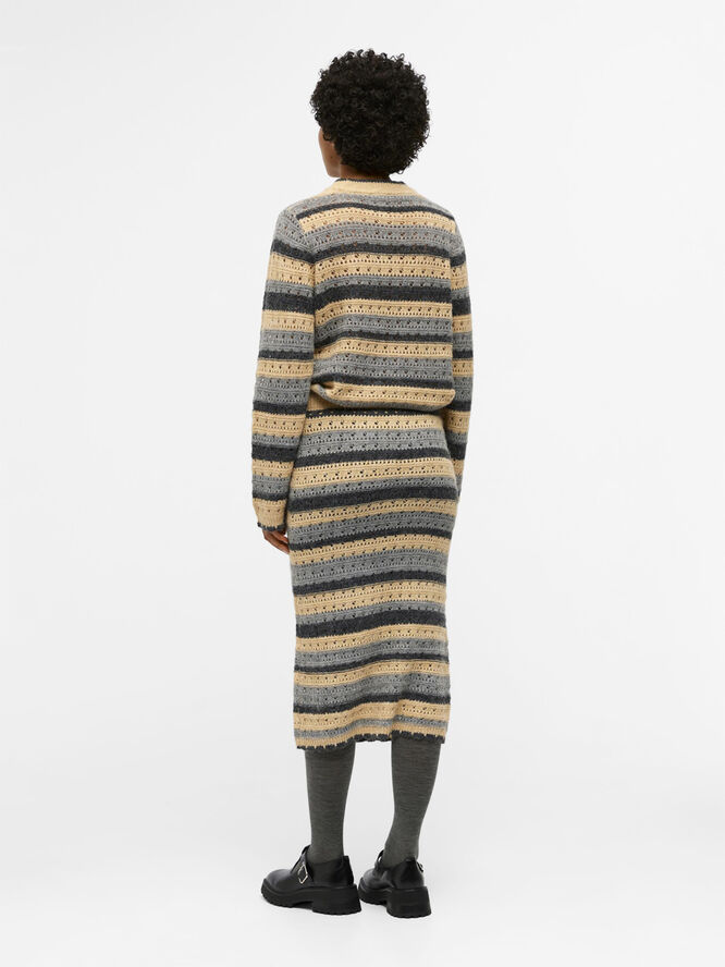 Object OBJSARO HW KNIT SKIRT 130 Medium grey melange/sandshell