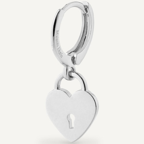 Boucle d'oreille - Petit cœur - Laiton plaqué argent 10 microns