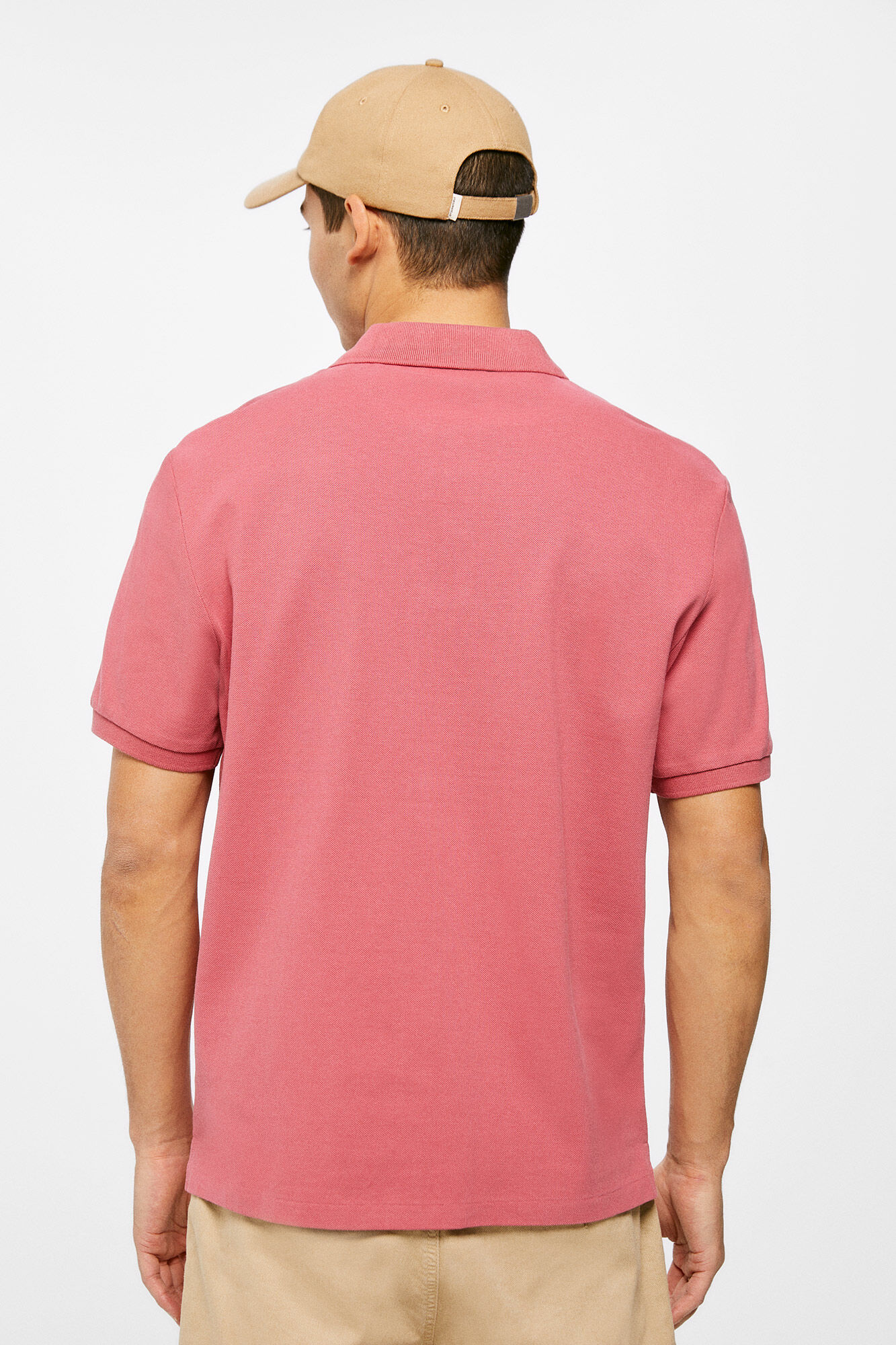 Camisa polo básica em piqué - fúcsia