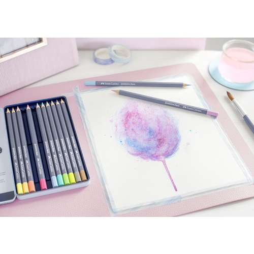 FABER-CASTELL Goldfaber Aqua Aquarellstift, Pastelltöne, 12er Metalletui