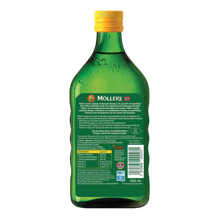Möller`s Omega-3 Zitronengeschmack Öl, 500 ml