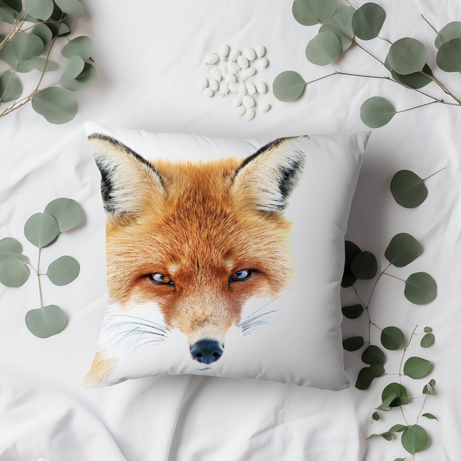 queence Dekokissen »Joleen« Kissenhülle,Fuchskopf,Fuchs,Tiermotiv,Waldtier,Gezeichnet,Naturmotiv