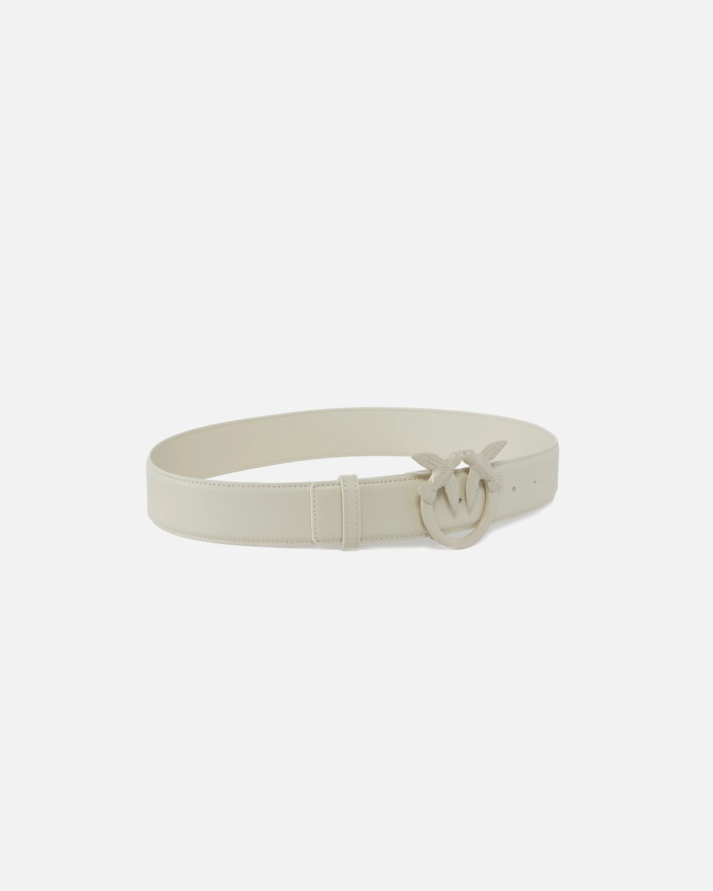 Ceinture taille haute love birds color block 4 cm | Blanc